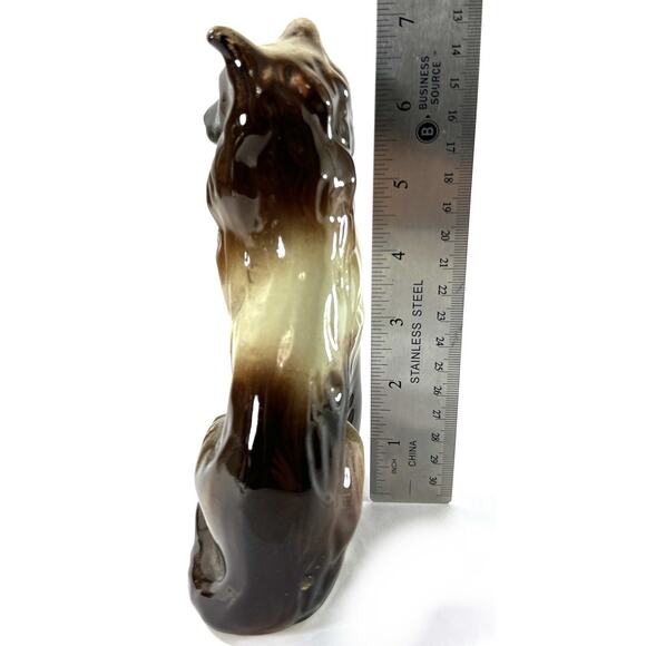 MCS Brazil Handcrafted Collectibles Collie Dog Figurine Brown Glazed Ceramic 7” - Picture 3 of 7
